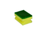 Eponge synth.poignee jaune abrasif vert PM  9x6 5x4 5cm par 10pcs
