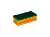 Eponge synth.poignee jaune abrasif vert  GM 14x7x4 4cm par 10pcs