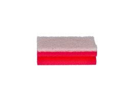 Synthetische schuurspons rood- handvorm - schuur wit zacht 14x7x4 4cm per 10