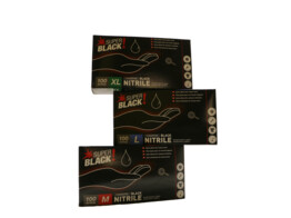 Handschoen - nitril - SUPER BLACK  - poedervrij - 100 S