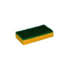 Abrasive yellow prof. sponge  PE    green fibre  15x8x3cm - 10pcs
