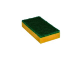 Abrasive yellow prof. sponge  PE    green fibre  15x8x3cm - 10pcs