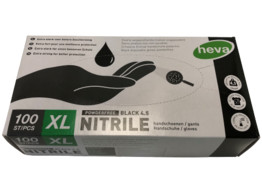 handsch. nitril zwart poedervrij/100 XL