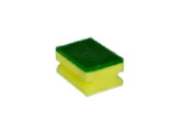 Abrasive yellow prof. sponge  polyether    green fibre - 9x 6.5x4.5cm - per 10