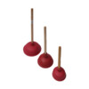 Sink plunger - natural rubber - o 14 5 cm - red - wooden handle - not mounted