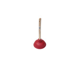 Ontstopper - rubber - O 11 cm - rood - houten steel - gemonteerd
