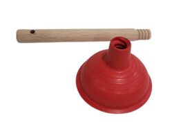 Sink plunger tpe o 11 cm - red - wooden handle fsc - not mounted
