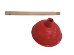 Sink plunger tpe o 14 5 cm - red - wooden handle fsc - not mounted