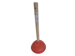 Sink plunger - TPE - o 14 5 cm - red - wooden handle fsc - mounted