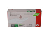 Handschoen - vinyl - transparant - gepoederd/100 XL  C636