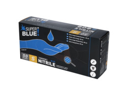 Handschoen - nitril - SUPER BLUE  30CM - poedervrij - 50 S