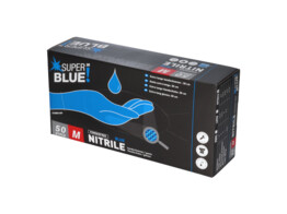 Handschoen - nitril - SUPER BLUE  30CM - poedervrij - 50 M