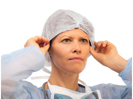 Mobcap single elastic PP - white - /100