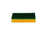 Abrasive yellow professionnal sponge  polyether    green fibre  150 x 80 x 30 mm