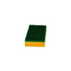 Abrasive yellow professionnal sponge  polyether    green fibre  150 x 80 x 30 mm