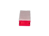 Non-scratch red professionnal sponge  polyester    white fibre soft 140 x 70 x 4