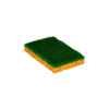 100  Cellulose sponge beige   green fibre X 2 - 100 x 65 x 18 mm - 2 pcs