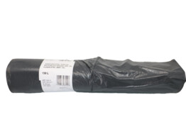 20 LDPE vuilzak op rol 130l zwart met trekkoord